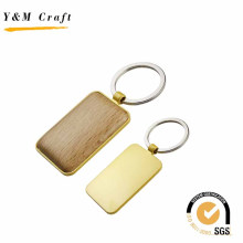 Promotion Metal Rectangle Wooden Keychain